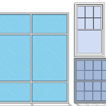 (29)现代玻璃窗户sketchup草图模型下载