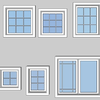 (28)现代建筑阳台窗户sketchup草图模型下载