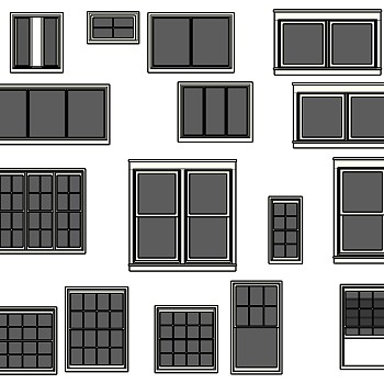 (27)现代建筑阳台窗户sketchup草图模型下载