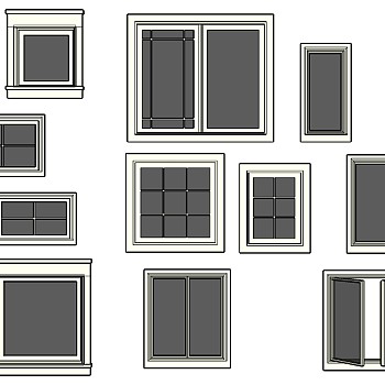 (26)现代建筑阳台窗户sketchup草图模型下载
