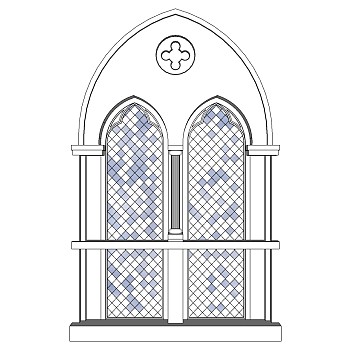 (24)欧式法式伊斯兰波斯新疆建筑弧形窗户sketchup草图模型下载