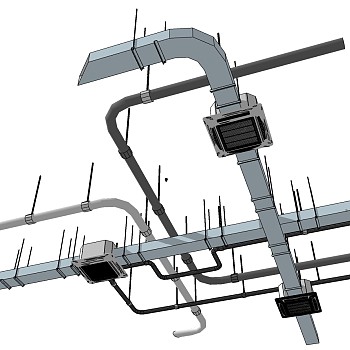 (76)空调风机管道sketchup草图模型下载