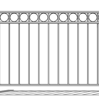 (30)欧式铁艺护栏围墙大门sketchup草图模型下载