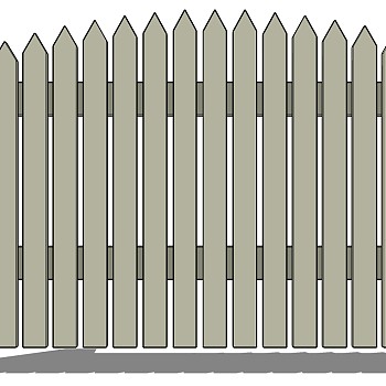 (22)木栅栏护栏大门围墙sketchup草图模型下载