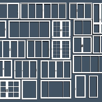 (48)现代建筑阳台铝合金门窗sketchup草图模型下载