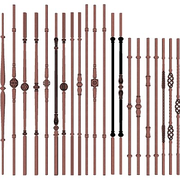 (51)欧式法式中式铁艺栏杆护栏罗马柱宝瓶栏杆sketchup草图模型下载