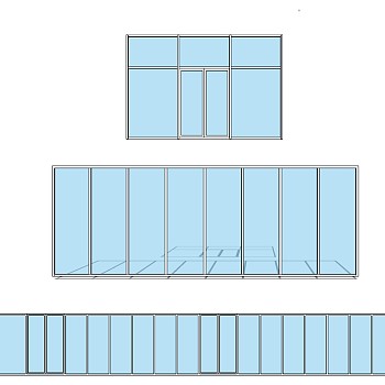 (43)现代玻璃门窗sketchup草图模型下载
