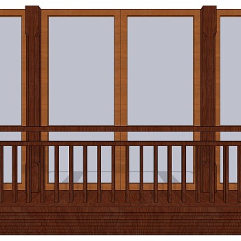 现代建筑阳台窗户su草图模型下载 (19)