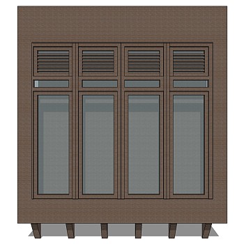 现代建筑阳台窗户su草图模型下载 (9)