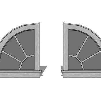 现代建筑阳台窗户su草图模型下载 (4)