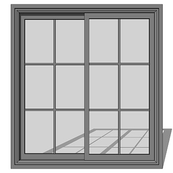 现代建筑阳台窗户su草图模型下载 (2)