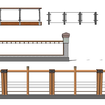 现代玻璃栏杆扶手护栏 (8)
