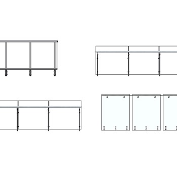 现代玻璃栏杆扶手护栏 (5)