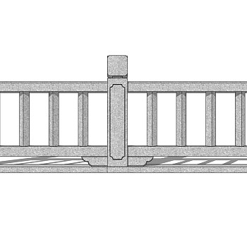 中式玉石石材栏杆桥 (19)