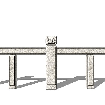 中式玉石石材栏杆桥 (15)