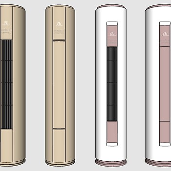 06现代空调柜式空调圆柱形立式空调sketchup草图模型下载
