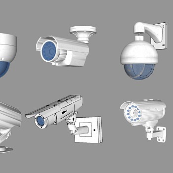 10监控设备摄像头监控设备监控器sketchup草图模型下载