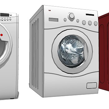 04洗衣机滚筒洗衣机全自动洗衣机sketchup草图模型下载