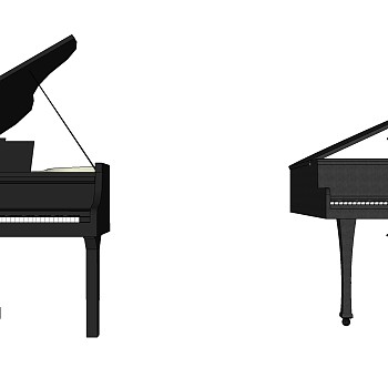 08高端 演奏 立式 钢琴sketchup草图模型下载