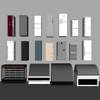 47冰箱冰柜展示冰柜糕点展示冰柜sketchup草图模型下载