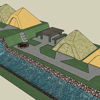 57帐篷地形sketchup草图模型下载