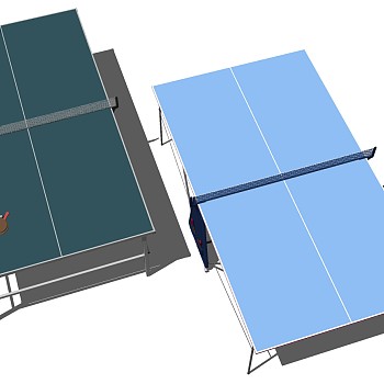 1乒乓球台子案子乒乓球拍sketchup草图模型下载