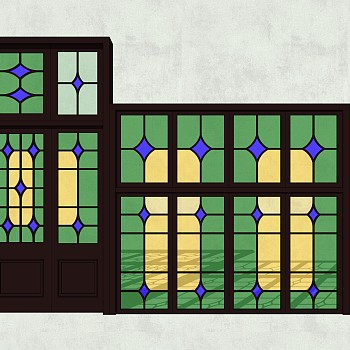 103中式雕花门窗