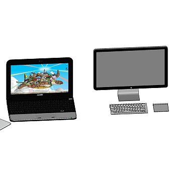 53平板电脑台式机笔记本显示器键盘鼠标手写板sketchup草图模型下载
