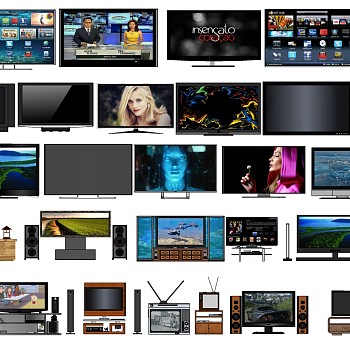 电视电视柜音响家庭影院sketchup草图模型下载