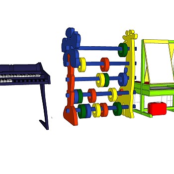 儿童玩具 电子琴 画板sketchup草图模型下载