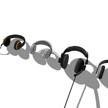 8头戴式时尚耳机sketchup草图模型下载