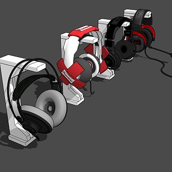 8头戴式时尚耳机sketchup草图模型下载