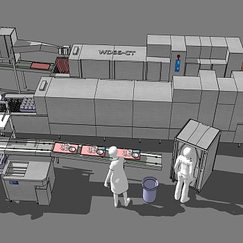 大型洗碗一体机sketchup草图模型下载