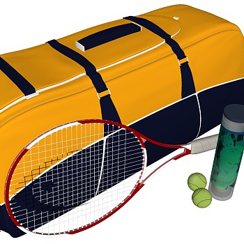 3娱乐器材网球球拍背包sketchup草图模型下载