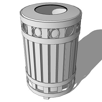 现代简约户外垃圾桶垃圾箱sketchup草图模型下载 (71)