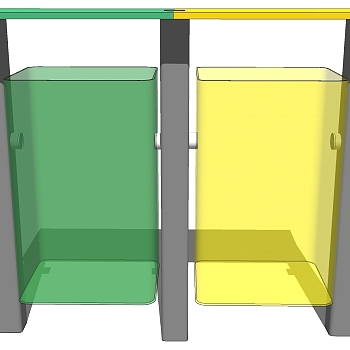 现代简约户外垃圾桶垃圾箱sketchup草图模型下载 (45)