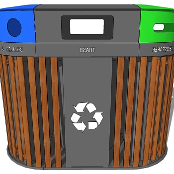 现代简约户外垃圾桶垃圾箱sketchup草图模型下载 (44)