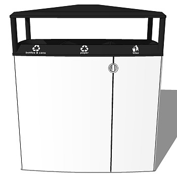 现代简约户外垃圾桶垃圾箱sketchup草图模型下载 (43)