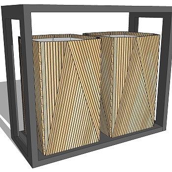现代简约户外垃圾桶垃圾箱sketchup草图模型下载 (42)
