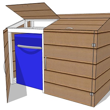现代简约户外垃圾桶垃圾箱sketchup草图模型下载 (40)