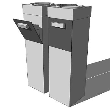 现代简约户外垃圾桶垃圾箱sketchup草图模型下载 (39)