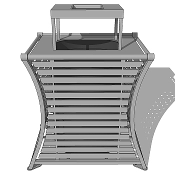 现代简约户外垃圾桶垃圾箱sketchup草图模型下载 (31)