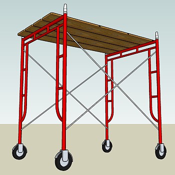 82脚手架架子滚轮滑轮sketchup草图模型下载