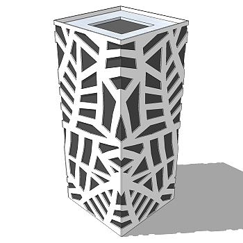 现代简约户外垃圾桶垃圾箱sketchup草图模型下载 (9)