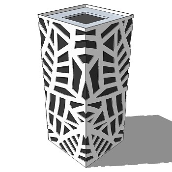 现代简约户外垃圾桶垃圾箱sketchup草图模型下载 (9)
