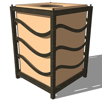 现代简约户外垃圾桶垃圾箱sketchup草图模型下载 (8)
