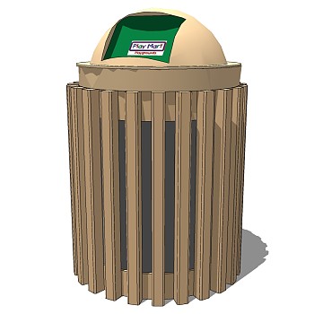 现代简约户外垃圾桶垃圾箱sketchup草图模型下载 (5)