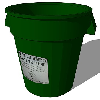 现代简约户外垃圾桶垃圾箱sketchup草图模型下载 (4)
