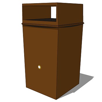 现代简约户外垃圾桶垃圾箱sketchup草图模型下载 (3)