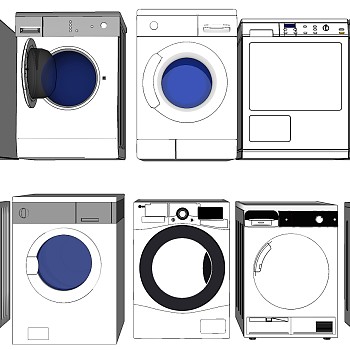 58洗衣机滚筒洗衣机sketchup草图模型下载